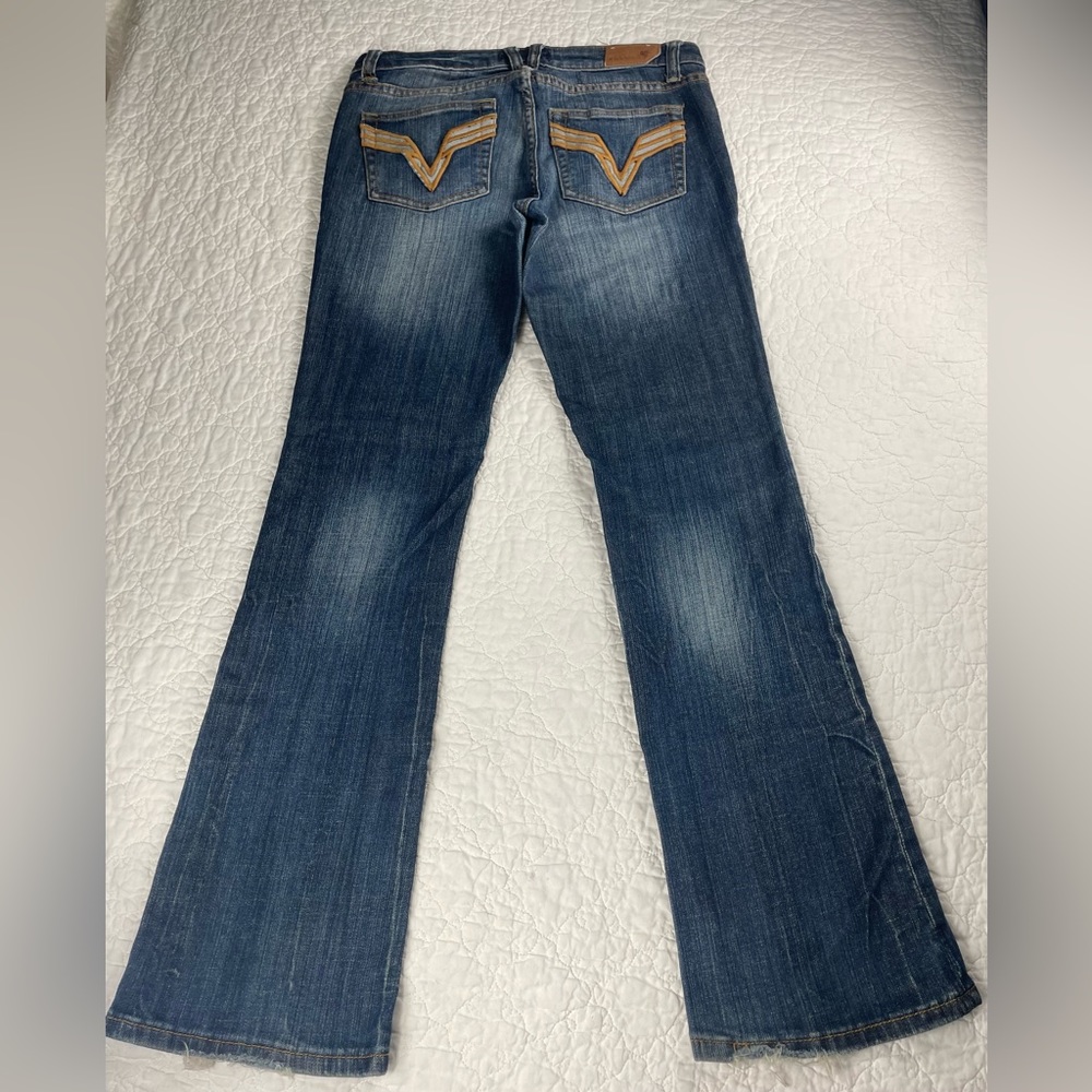 🔥Vigoss BootCut Flare Mid Wash Low Rise Faded Jeans Western Y2K Women’s Size 3